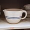 Martinez Pottery Heritage Blue Stripe Stoneware Batter Bowl, Handmade, 7 Cup